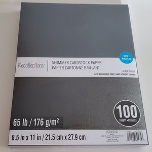 *Donating Soon - Make Offer* Black Paper Shimmer 8.5" x 11" Cardstock Paper NEW